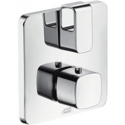 Set finition avec thermostatique encastré, robinet d'arrêt et inverseur, chroméé