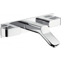 Set fin. mél lav mural 3 trou s mural bec 168mm bonde écoulement libre chroméé