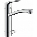 Mitigeur de cuisine 200 FOCUS DN 15, avec robinet d'arrêt chromé HANSGROHE
