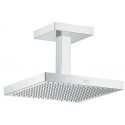 tête de douche 24 x 24 cmavec raccordement plafond chroméé