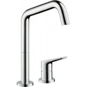mitigeur cuisine 2 trou s aspect acier inox