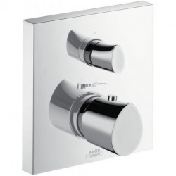 Set finition avec thermostatique encastré, robinet d'arrêt et inverseur, chroméé