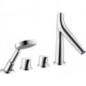 Set de finition 4 trou s thermostatique pour montage sur bord de baignoire chroméé