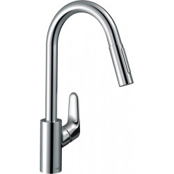 mitigeur de cuisine 240,avec douchette extractible 2 jets aspect acier inox