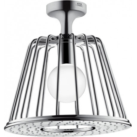 LampShoweravec raccordement plafond designed by Nendo chroméé