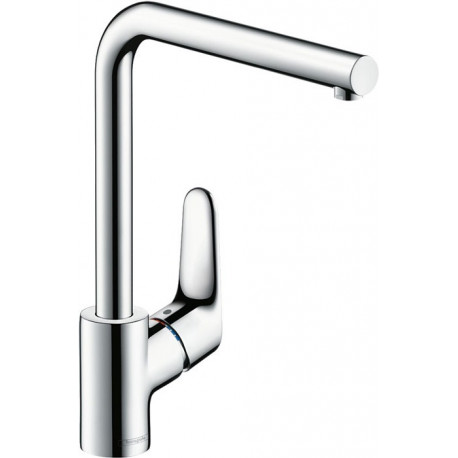 mitigeur de cuisine 280, 1 jet aspect acier inox