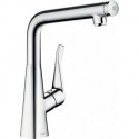 mitigeur de cuisine 320, 1 jet aspect acier inox