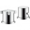 Set finition pour thermostatique 2 trou s pour montage bord de baignoire, chroméé