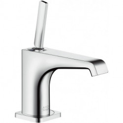 Robinet de lave-mains eau froide, bonde à écoulement libre chroméé