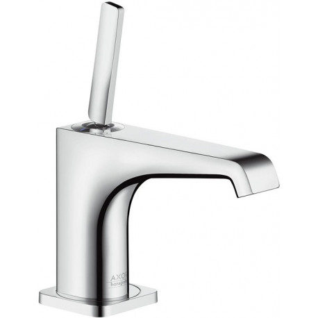 Robinet de lave-mains eau froide, bonde à écoulement libre chroméé