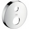 Rosace ronde 33 mm pour robinetterie encastrée 2 trou s chroméé