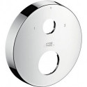 Rosace ronde 33 mm pour robinetterie encastrée 2 trou s position 0-1-2 chroméé
