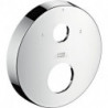 Rosace ronde 33 mm pour robinetterie encastrée 2 trou s position 0-1-2 chroméé