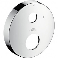Rosace ronde 33mm pour Robinetencastrée 2 trou s, position 0-1-2, nickel brossé