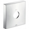 Rosace carrée 33 mm pour robinetterie encastrée 1 trourouge bleu chroméé