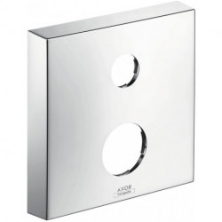 Rosace carrée 33 mm pour robinetterie encastrée 2 trou s chroméé