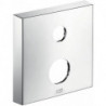 Rosace carrée 33 mm pour robinetterie encastrée 2 trou s chroméé