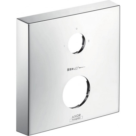 Rosace carrée 33mm pour robinetterie encastrée 2 trou s position 0-1-2 chroméé