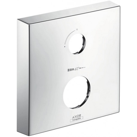 Rosace carrée 33 mm pour robinetterie encastrée 2 trou s position 0-1 chroméé