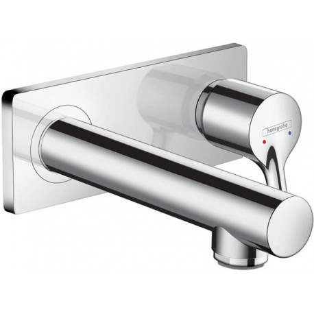 mitigeur de lavabo encastré mural, bec 165mm, bonde à écoulement libre chroméé