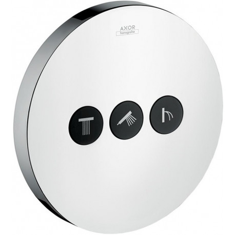 Set de finition ShowerSelect rond pour robinet d'arrêt 3 sorties chroméé