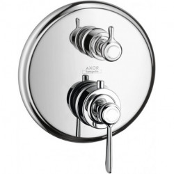 Set finition avec therm encastré, robinet d’arrêt intégré poignée manette, chroméé