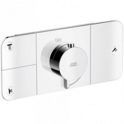 Set de finition pour mitigeur thermostatique encastréavec 3 sorties chroméé