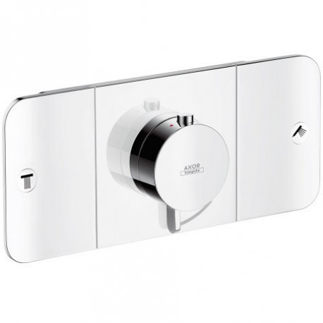 Set de finition pour mitigeur thermostatique encastréavec 2 sorties chroméé