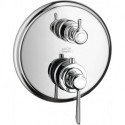 Set finition avec therm encastréavec robinet d’arrêt intégré, nickel brossé