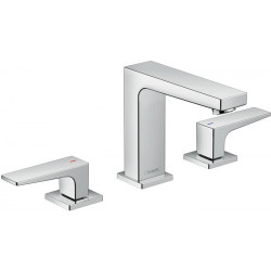 Mélongeur de lavabo 110, 3 trou s poignées manettes, bonde Push-Open chromé 