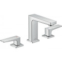 Mélongeur de lavabo 110, 3 trou s poignées manettes, bonde Push-Open chromé 
