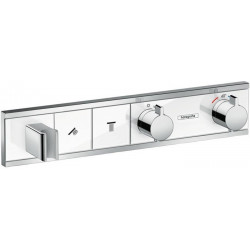 Module thermostatique RainSelect encastréavec 2 fonctions blanc/chromé