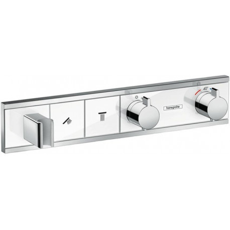 Module thermostatique RainSelect encastréavec 2 fonctions blanc/chromé