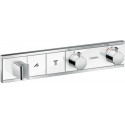Module thermostatique RainSelect encastréavec 2 fonctions blanc/chromé