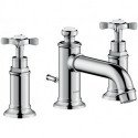 Mélongeur lavabo 30 3 trou savec tirette et vidage chroméé