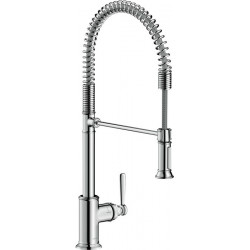 mitigeur cuisine semi-pro aspect acier inox
