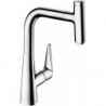 mitigeur de cuisine 220,avec douchette extractible 1 jet aspect acier inox