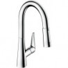 mitigeur de cuisine 160,avec douchette extractible 2 jets aspect acier inox