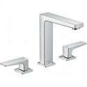 Mélongeur de lavabo 160, 3 trou s poignées manettes, bonde Push-Open chromé 