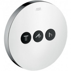 Set de finition ShowerSelect rond robinet d'arrêt 3 sorties nickel brossé