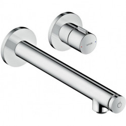 mitigeur lavabo Select encastré mural, bonde à écoulement libre nickel brossé