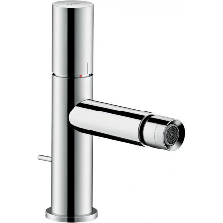 mitigeur bidet, poignée zéroavec tirette et vidage nickel brossé