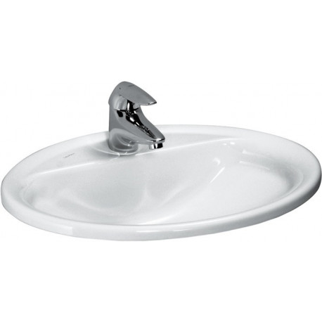 Vasque à encastrer LAUFEN PRO L 560 x 440 mm, avec trop-plein et trou pour robinetterie blanc LAUFEN