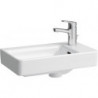Lave-mains LAUFEN PRO S 480 x 280 mm, asymétrique à droite avec trop-plein, sans trou pour robinet blanc LAUFEN