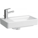 Lave-mains LAUFEN PRO S 480 x 280 mm, asymétrique à gauche avec trop-plein, sans trou pour robinet blanc LCC LAUFEN