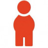 Symbole Homme SERIE 801 autocollant. Polyamid corail
