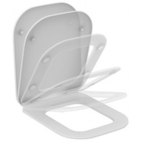 Abattant WC TONIC II avec couvercle, charnières en acier inoxydable, Softcl blanc Ideal Standard