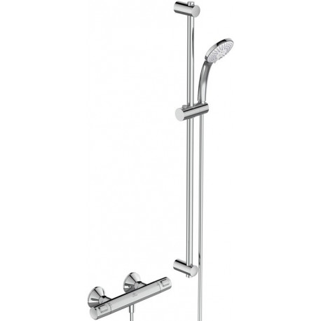 Thermostatique de douche CERATHERM 25 projection 80 mm chrome avec set de douche, barre de douche 900 mm IDEAL STANDARD