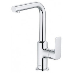 Pure&style mitigeur de lavabo bec orientable latéralement avec garniture de vidage métallique
