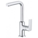 Pure&style mitigeur de lavabo bec orientable latéralement avec garniture de vidage métallique